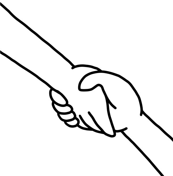 握手，手画插图图片下载