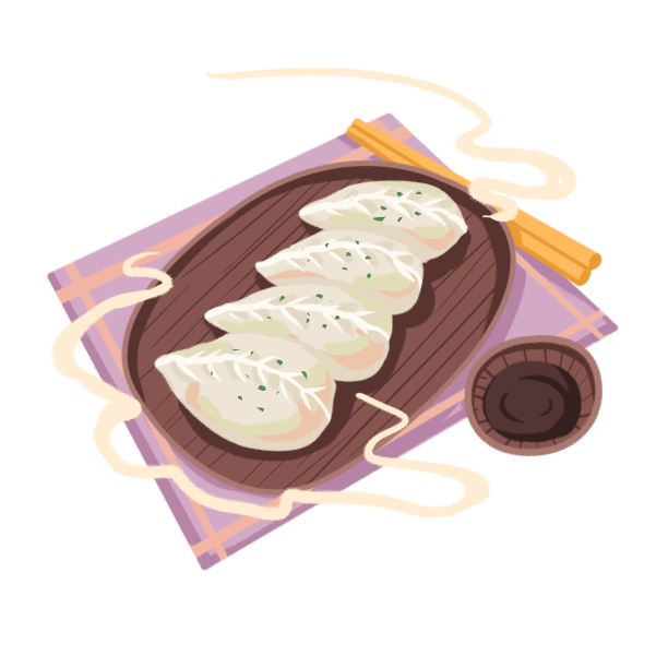 手绘美食新年饺子素材图片下载