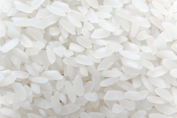 白米俯视图的微距照片。谷物有机大米特写图片下载