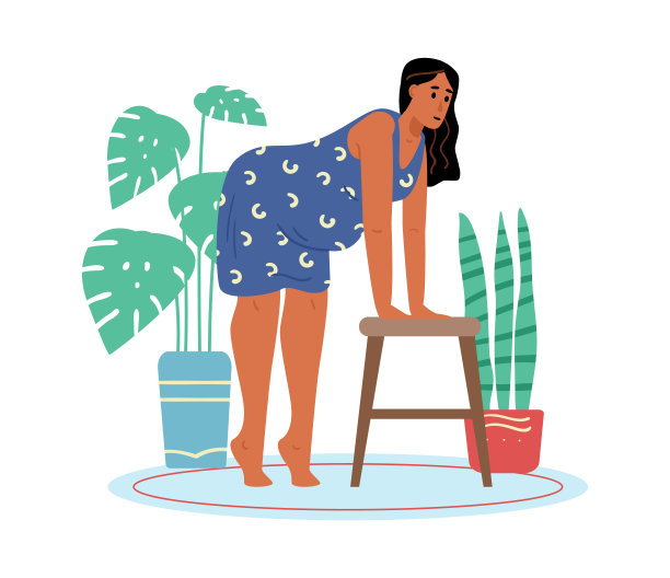 孕妇准备分娩的孕妇插图隔离。图片下载