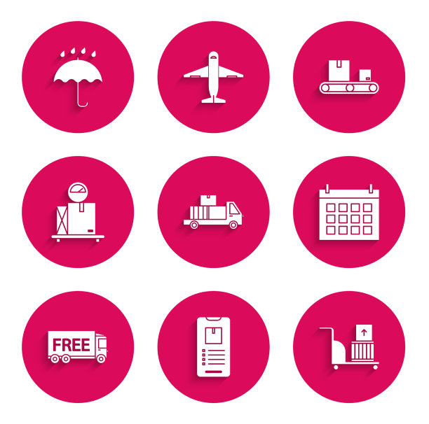 设置运送卡车与纸板盒移动图片下载