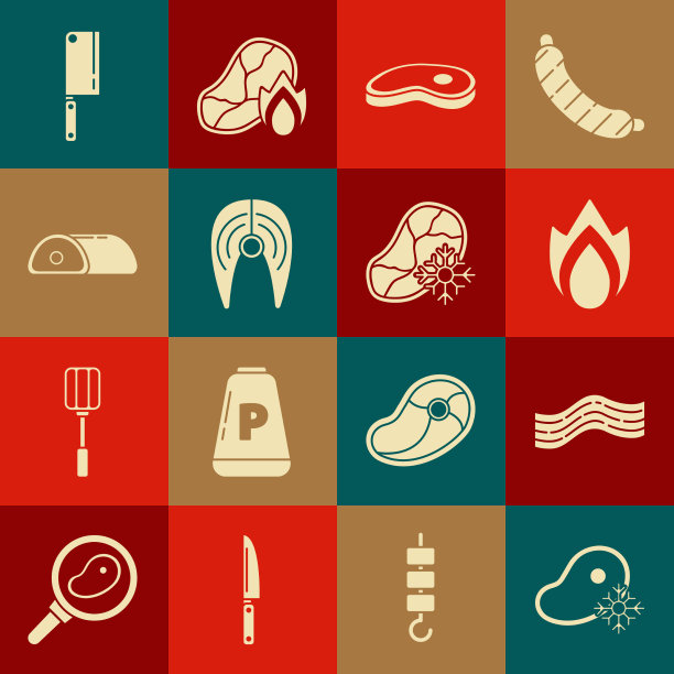 放入新鲜冷冻牛排培根条火图片下载