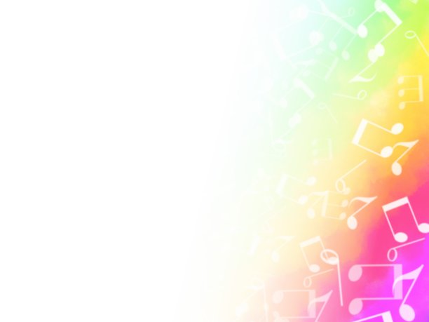 彩虹色框架与音符图案图片下载