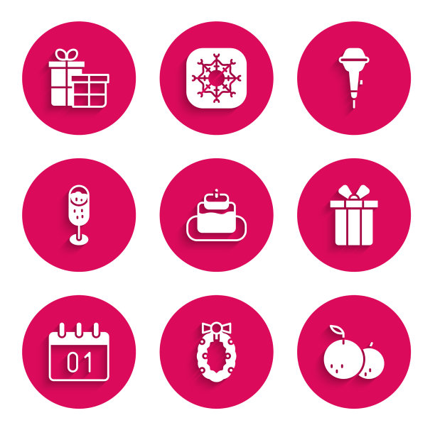 套蛋糕圣诞花环橘子礼盒图片下载