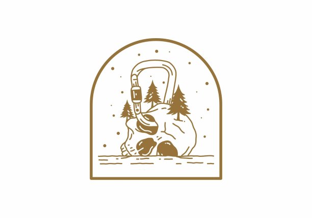 骷髅头挂在钩环上图片下载