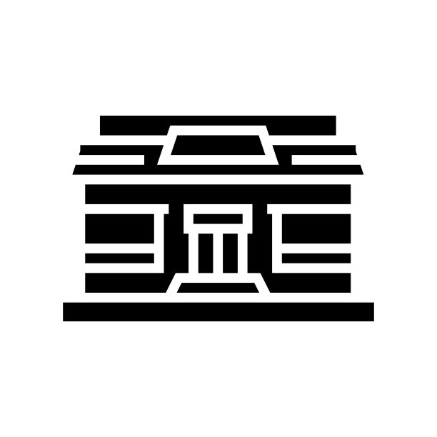 餐厅自助餐厅建筑字形图标矢量插图图片下载