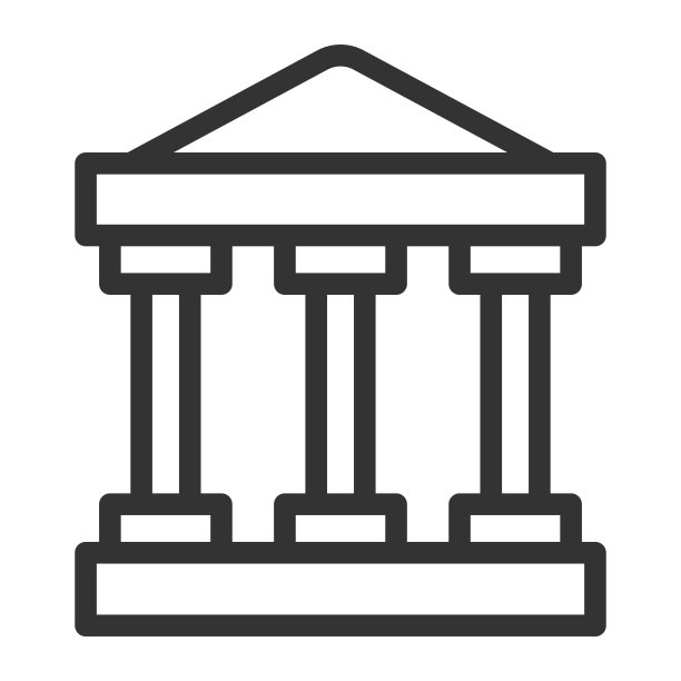 银行建筑钱线图标图片下载