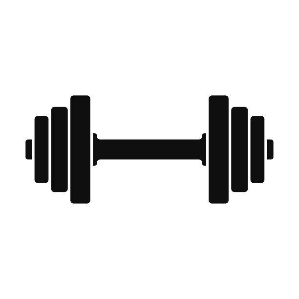 哑铃图标。矢量图。黑色的轮廓。水平的观点。白色背景上的孤立对象。隔离。图片下载