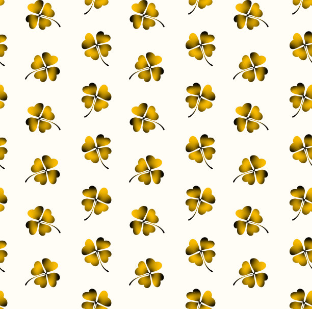 无缝三叶草图案，印花。图片下载