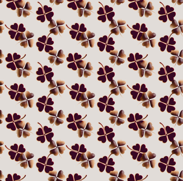 无缝三叶草图案，印花。图片下载