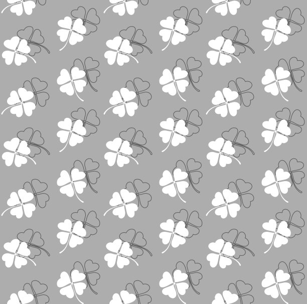 无缝三叶草图案，印花。图片下载