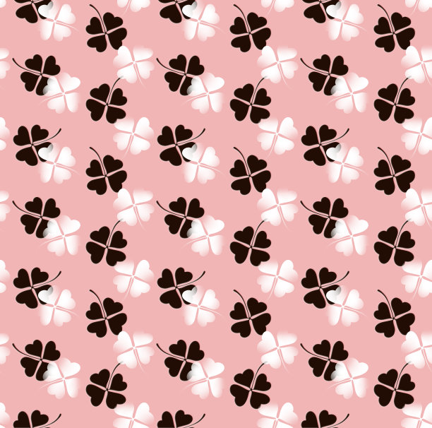 无缝三叶草图案，印花。图片下载