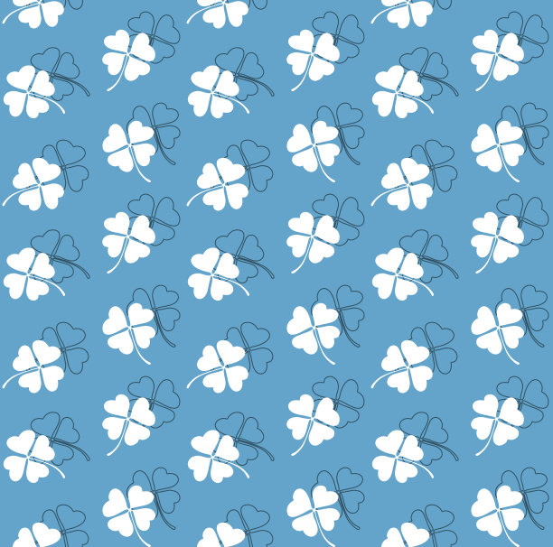 无缝三叶草图案，印花。图片下载