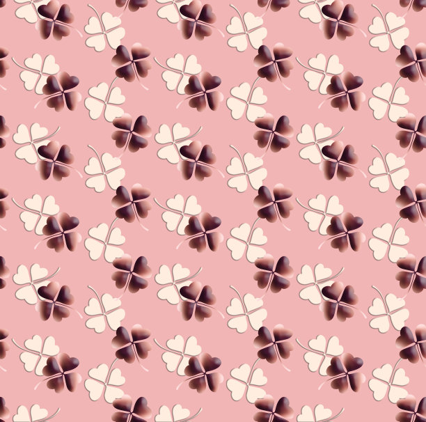 无缝三叶草图案，印花。图片下载