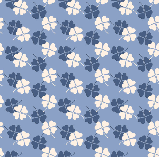 无缝三叶草图案，印花。图片下载