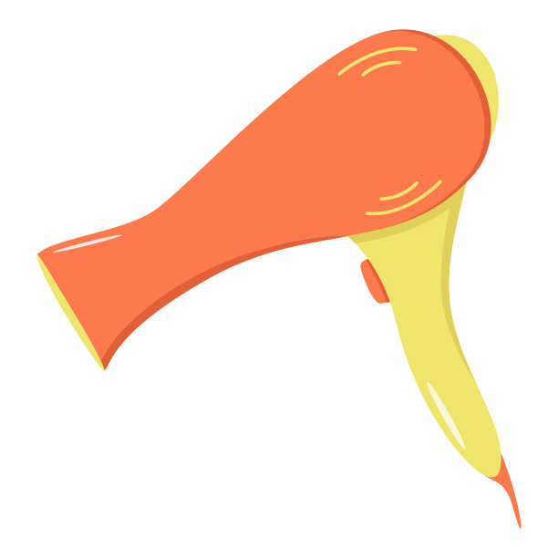 吹风机，一个电动吹风机设备的矢量插图，专业的头发护理，以创建一个时尚的发型或造型。涂鸦图标孤立在白色上图片下载
