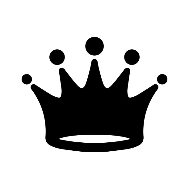 皇冠图标。王冠的黑色剪影。象征君主权力的头饰。图片下载