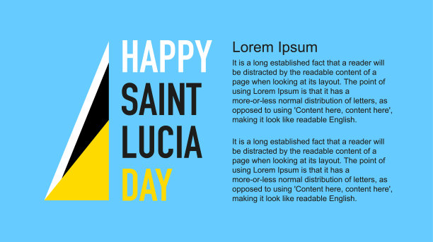 圣卢西亚独立日的横幅和文字的地方图片下载