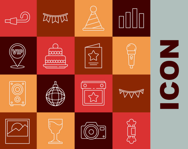 设置糖果狂欢节花环与旗帜图片下载