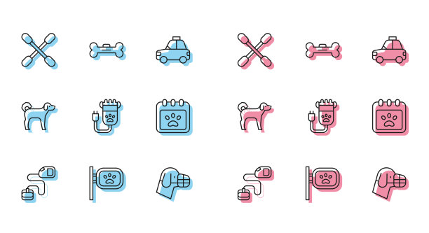 设置可伸缩的绳索牵引宠物美容图片下载