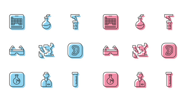 设有线裂烧瓶实验室助理图片下载