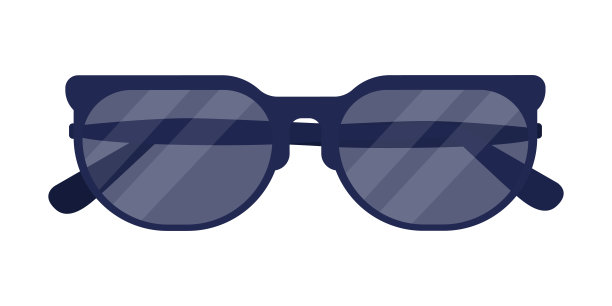 太阳镜半平面颜色矢量对象图片下载