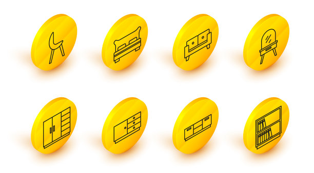 设置线图书馆书架家具床头柜图片下载