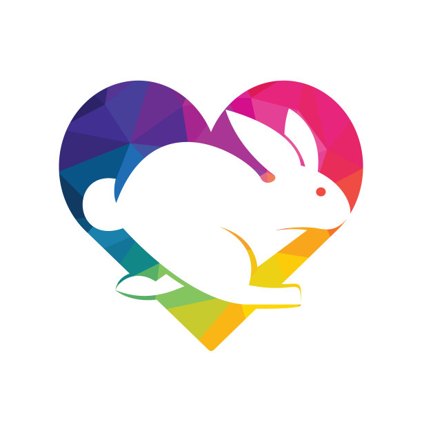 兔子爱矢量标志设计。图片下载