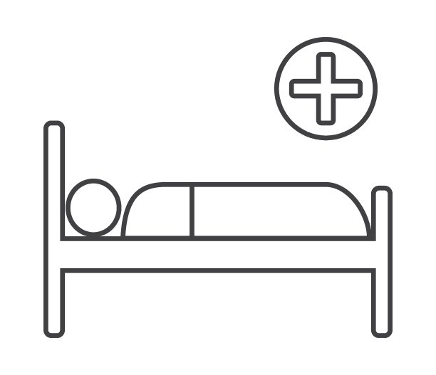 医院病床薄矢量图标上的白色背景图片下载
