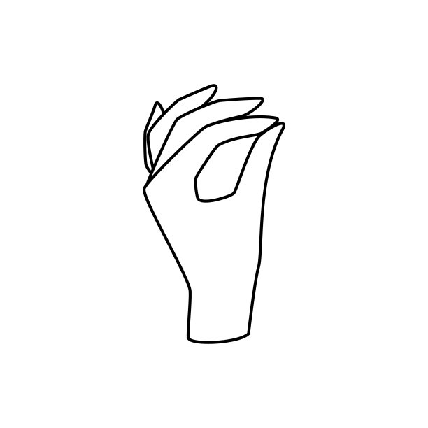 女人手画线画最小的图标。抽象的美和女性的象征，以微妙的线性手势图片下载