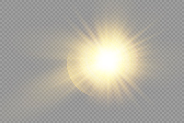 闪亮的星光，黄色的阳光，散景。图片下载