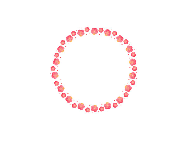 梅花的圆形框架。图片下载