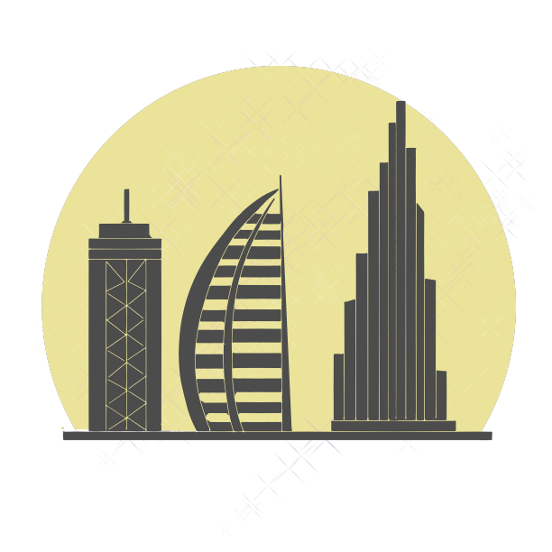 迪拜地标剪影图片下载