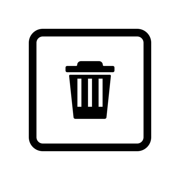 垃圾桶里。简单的图标。向量。图片下载