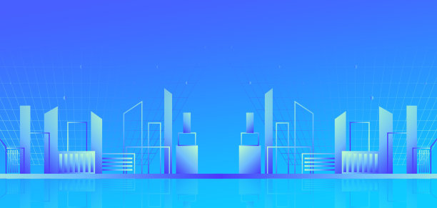 蓝色科技城市建筑背景素材图片