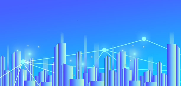 蓝色科技城市建筑背景素材图片