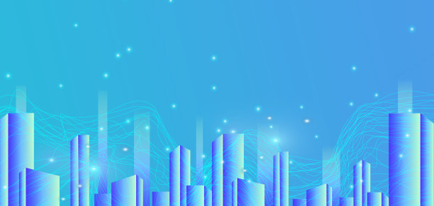 蓝色科技城市背景素材图片