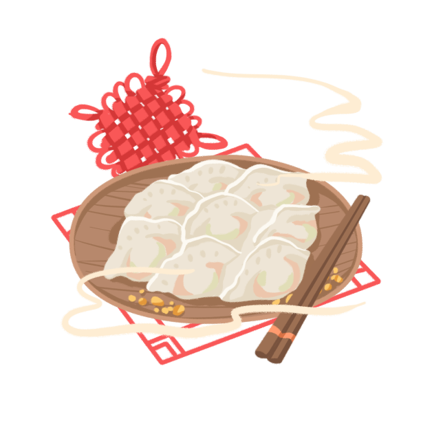 手绘新年冬季饺子图片下载