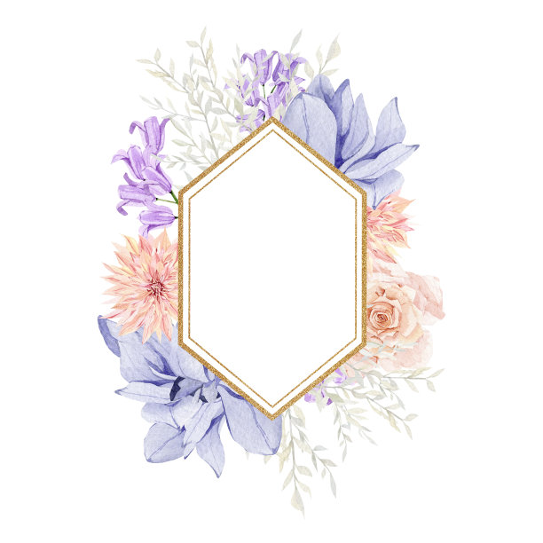 紫罗兰花束水彩插画手绘波西米亚花，牡丹，野花，春天优雅的花园花在颜色时尚非常佩里。波希米亚花束插图的婚礼卡片图片下载