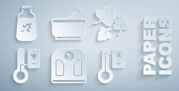 设置浴室磅秤、橡树叶桑拿温度计图片下载