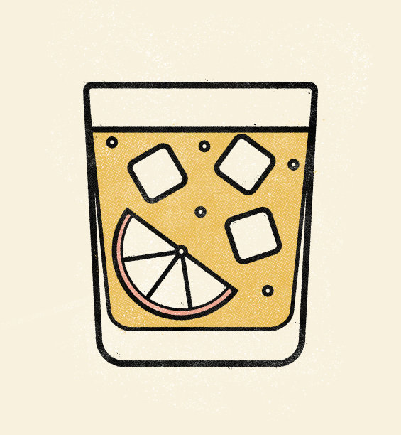 经典的老式鸡尾酒在老派印刷半色调点胶印机脏砂砾漫画印刷风格。为海滩酒吧活动海报俱乐部菜单，饮料广告，网站或食谱插图图片下载