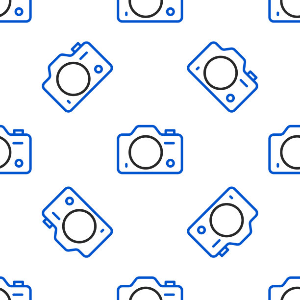 线照片相机图标孤立无缝模式图片下载