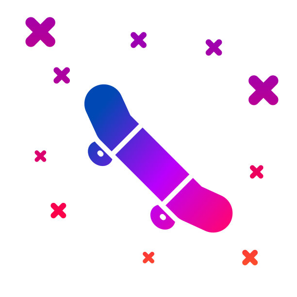 彩色滑板魔术图标孤立在白色图片下载