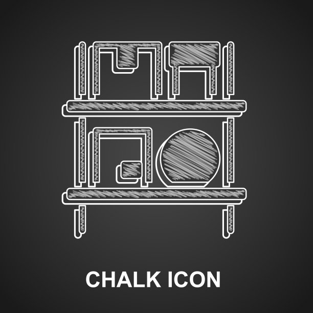 粉笔仓库内部与货架上的盒子图标图片下载