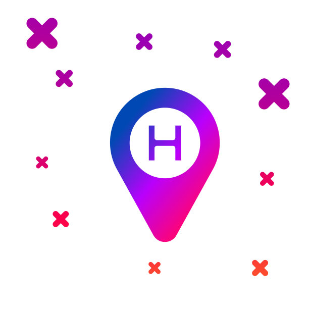 彩色直升机停机坪图标孤立上图片下载