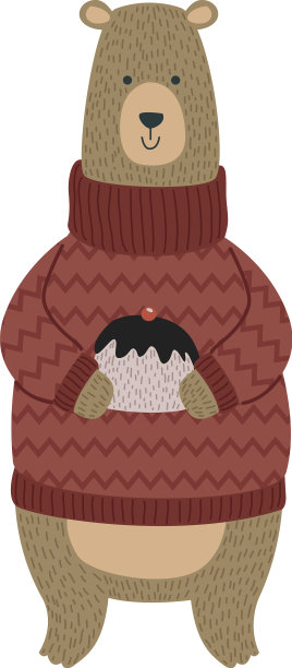 穿冬衣的熊图片下载