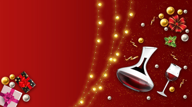 圣诞节红酒喜庆背景图片下载