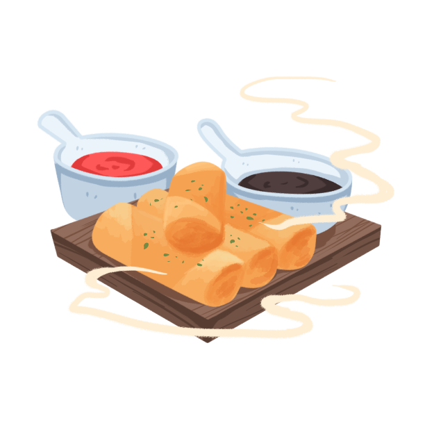 手绘春卷美食素材图片下载