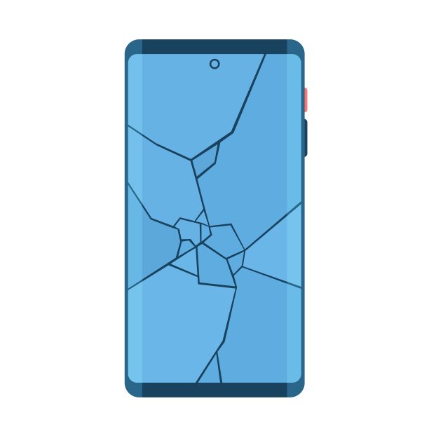 破碎的智能手机屏幕孤立在白色背景上图片下载