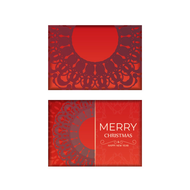 圣诞快乐红配抽象酒红色点缀图片下载